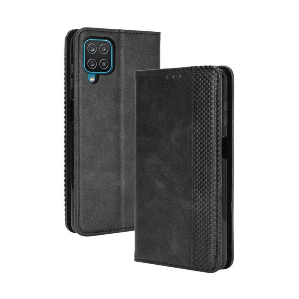 Bescherming Hoesje voor Samsung Galaxy A12 / M12 Folio-hoesje Vintage Gestileerd Leereffect