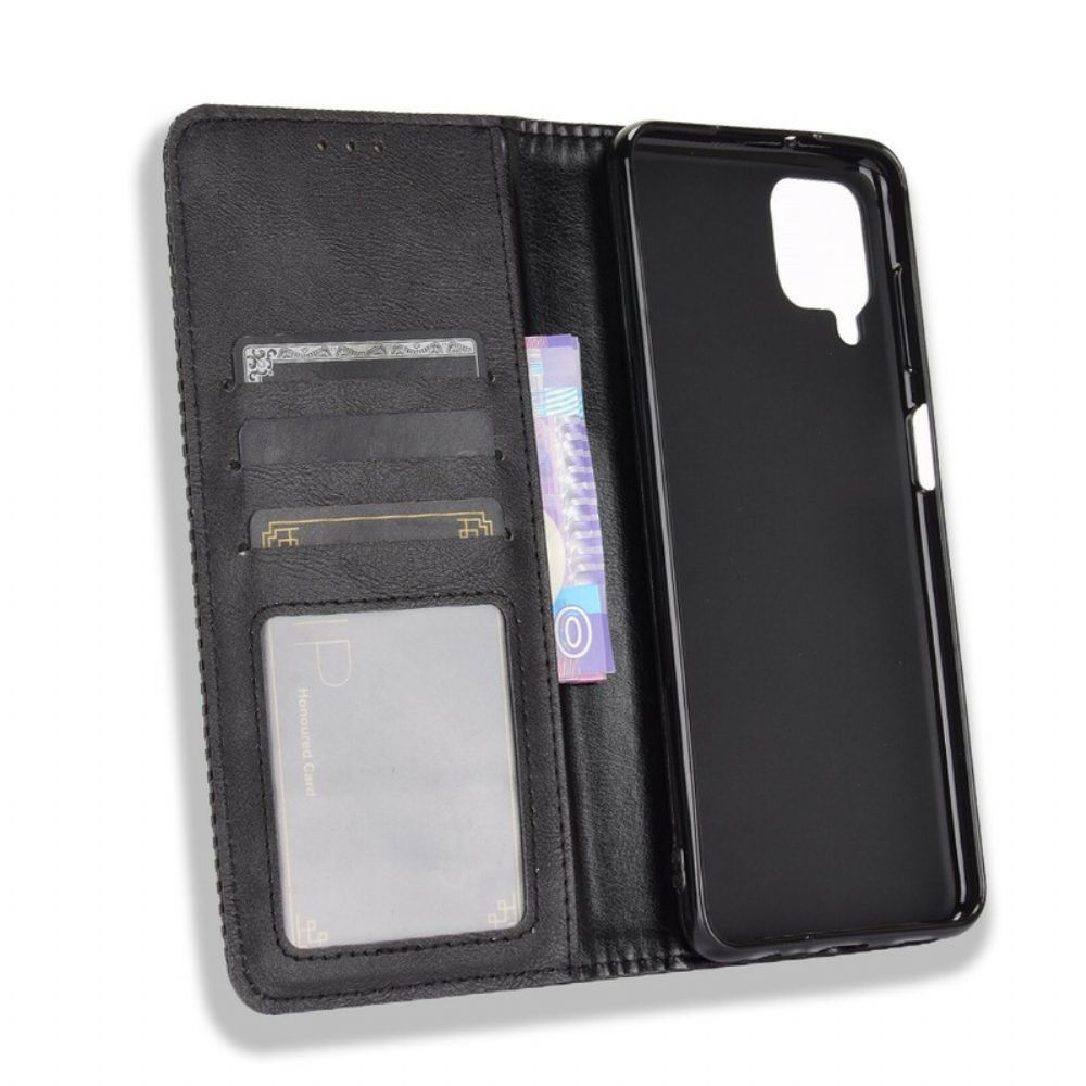 Bescherming Hoesje voor Samsung Galaxy A12 / M12 Folio-hoesje Vintage Gestileerd Leereffect