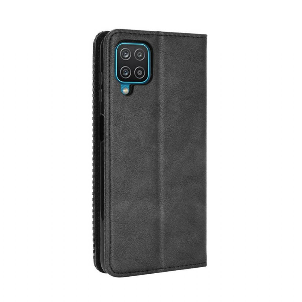 Bescherming Hoesje voor Samsung Galaxy A12 / M12 Folio-hoesje Vintage Gestileerd Leereffect