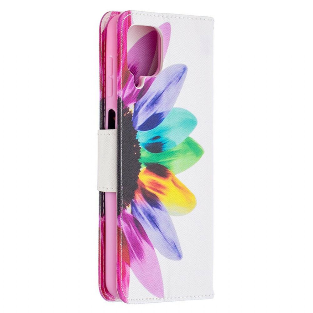 Flip Case voor Samsung Galaxy A12 / M12 Aquarel Bloem