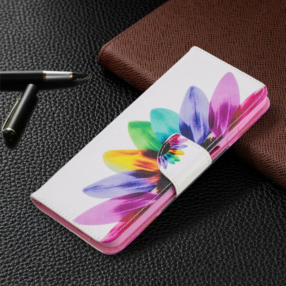 Flip Case voor Samsung Galaxy A12 / M12 Aquarel Bloem