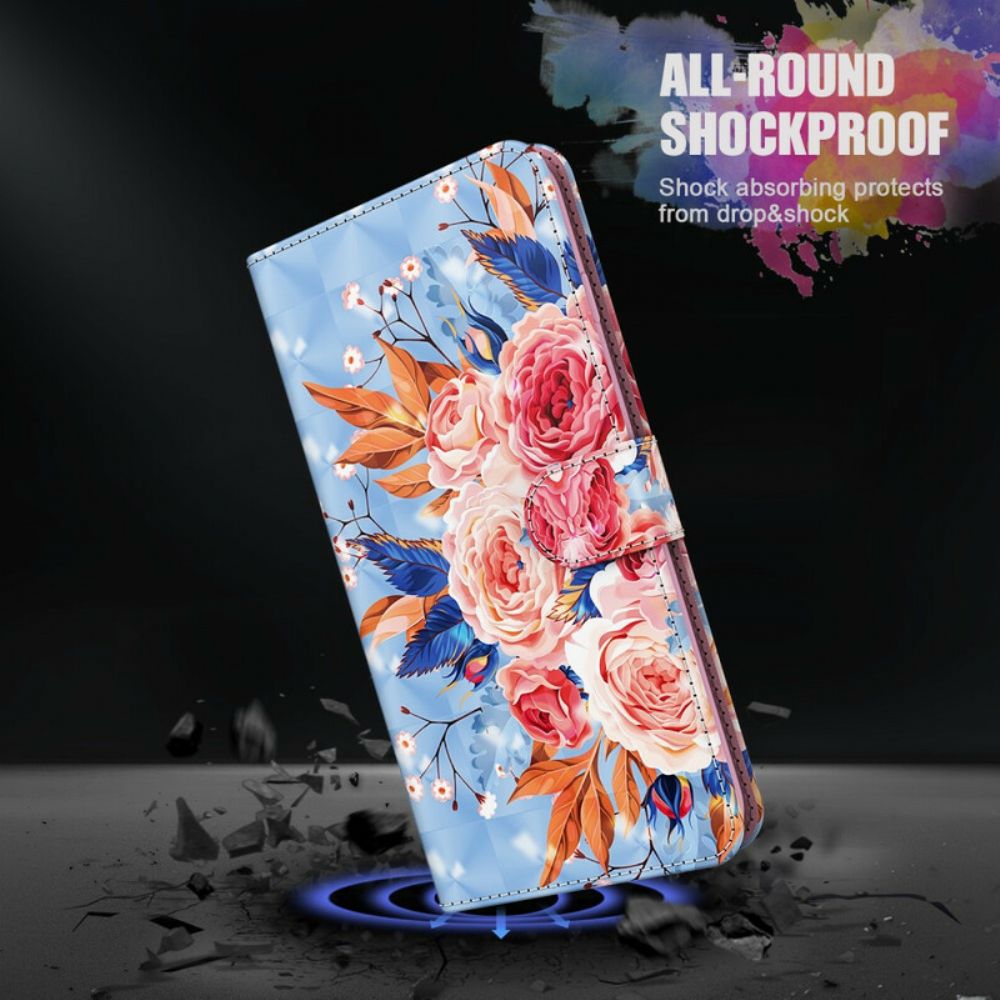 Flip Case voor Samsung Galaxy A12 / M12 Romantische Spot Met Lanyard