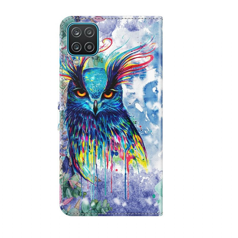 Folio-hoesje voor Samsung Galaxy A12 / M12 Aquarel Vogel