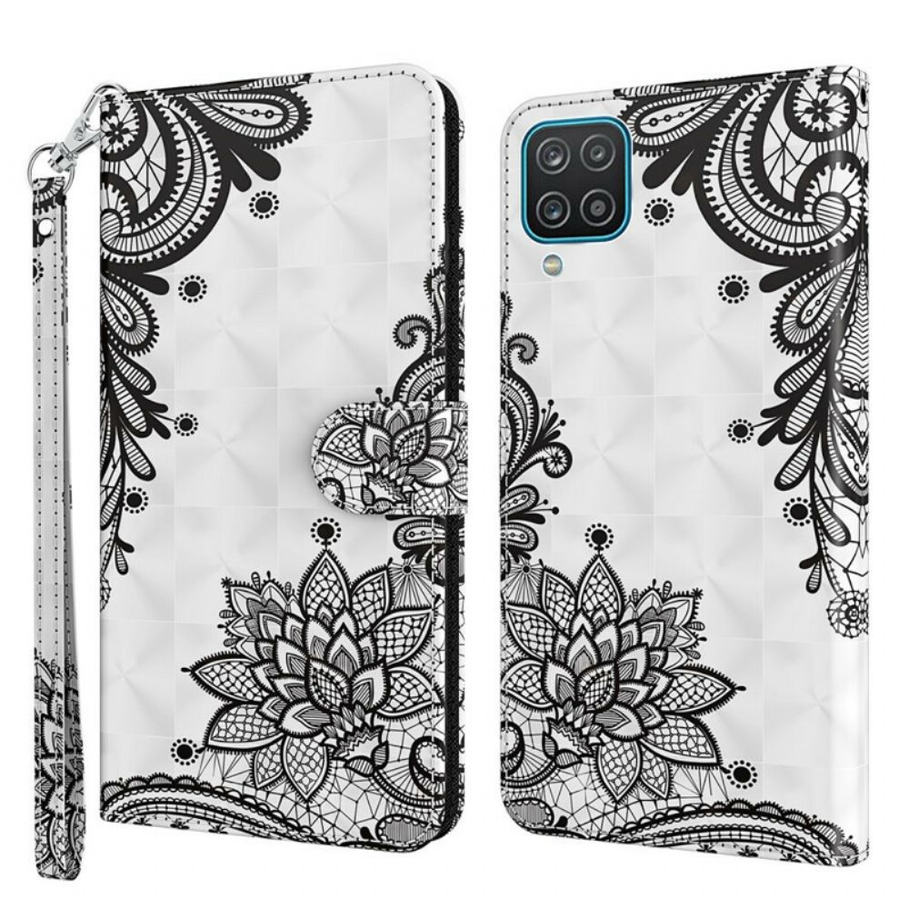 Folio-hoesje voor Samsung Galaxy A12 / M12 Chique Kant