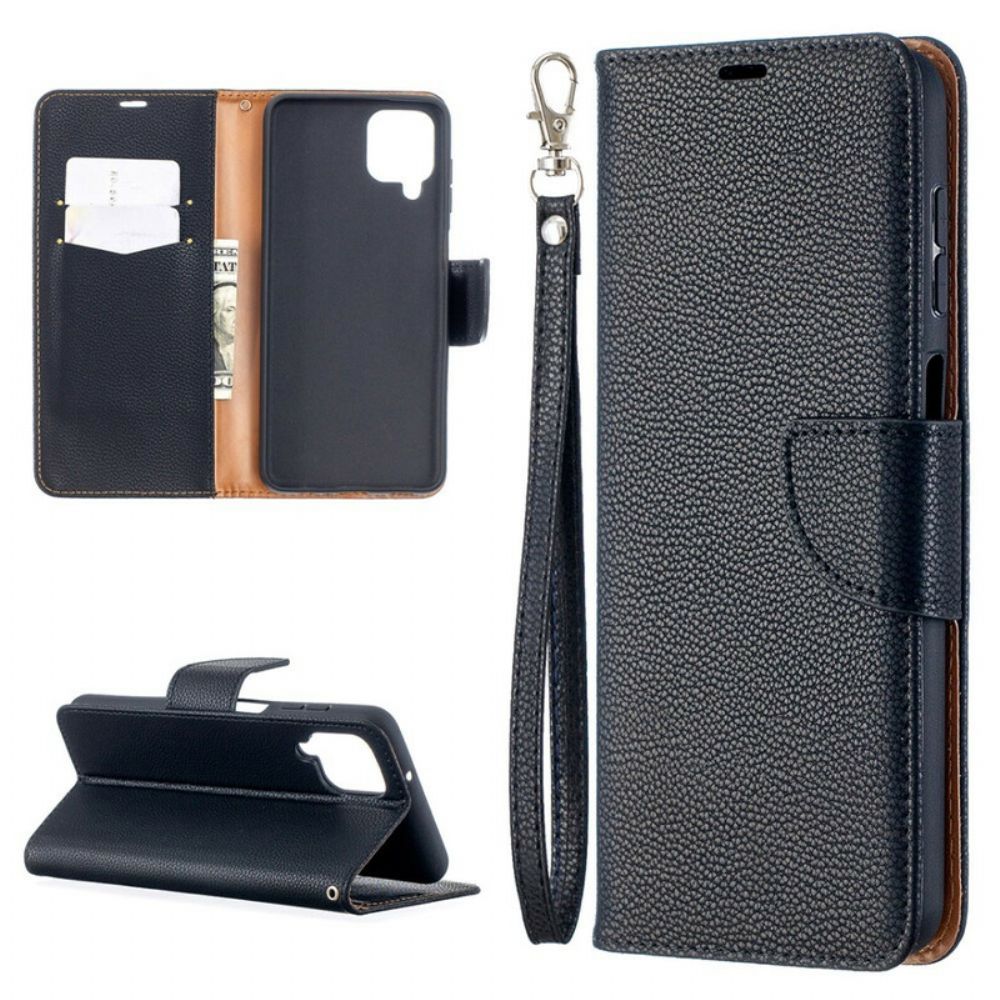 Folio-hoesje voor Samsung Galaxy A12 / M12 Flip Case Litchi Flap Schuin