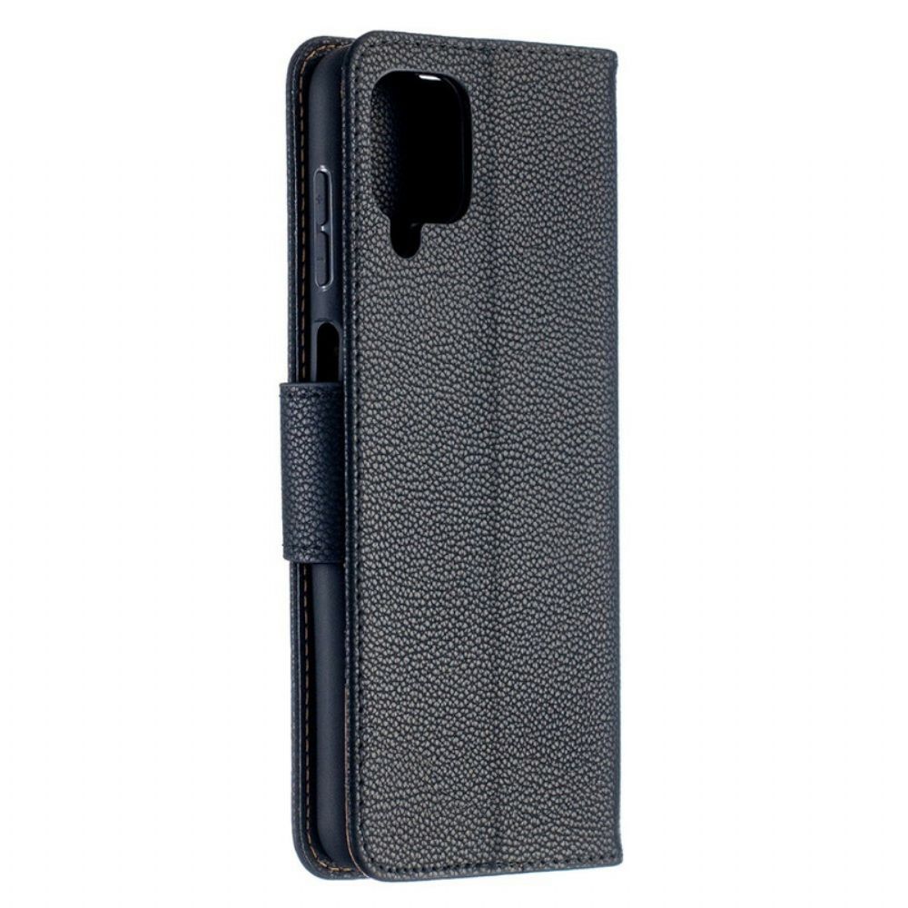 Folio-hoesje voor Samsung Galaxy A12 / M12 Flip Case Litchi Flap Schuin