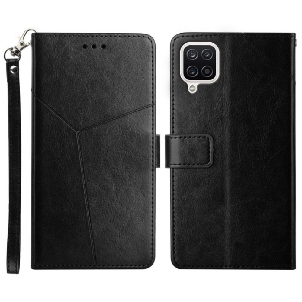 Folio-hoesje voor Samsung Galaxy A12 / M12 Geo Y Design Lederen Stijl