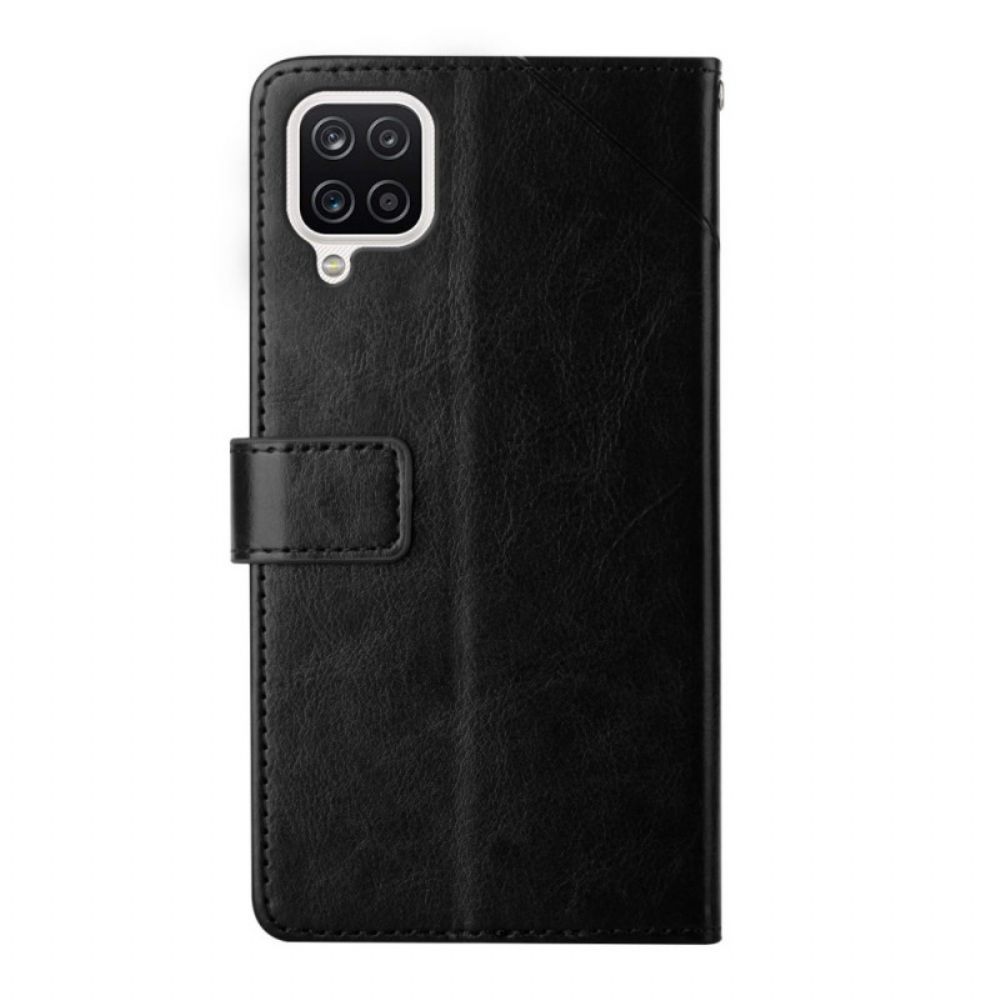 Folio-hoesje voor Samsung Galaxy A12 / M12 Geo Y Design Lederen Stijl