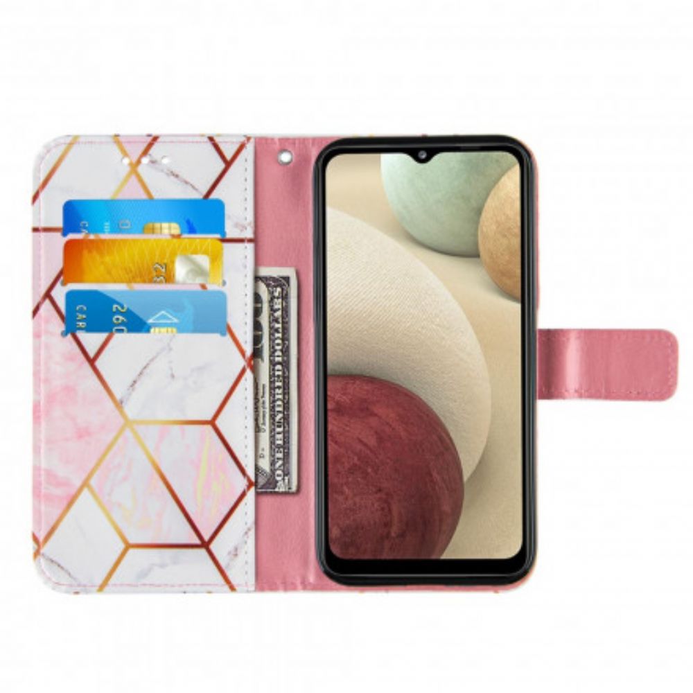 Folio-hoesje voor Samsung Galaxy A12 / M12 Geometrisch Marmer