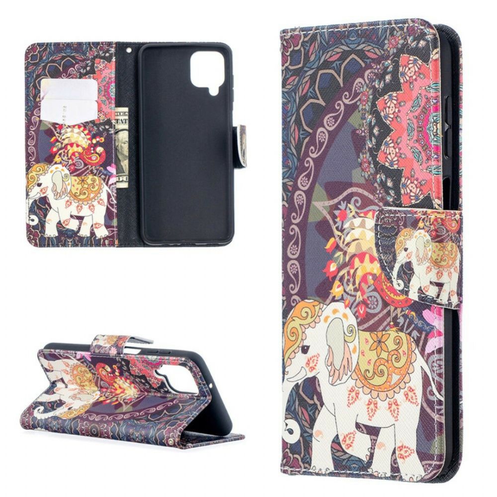 Folio-hoesje voor Samsung Galaxy A12 / M12 Indische Olifant