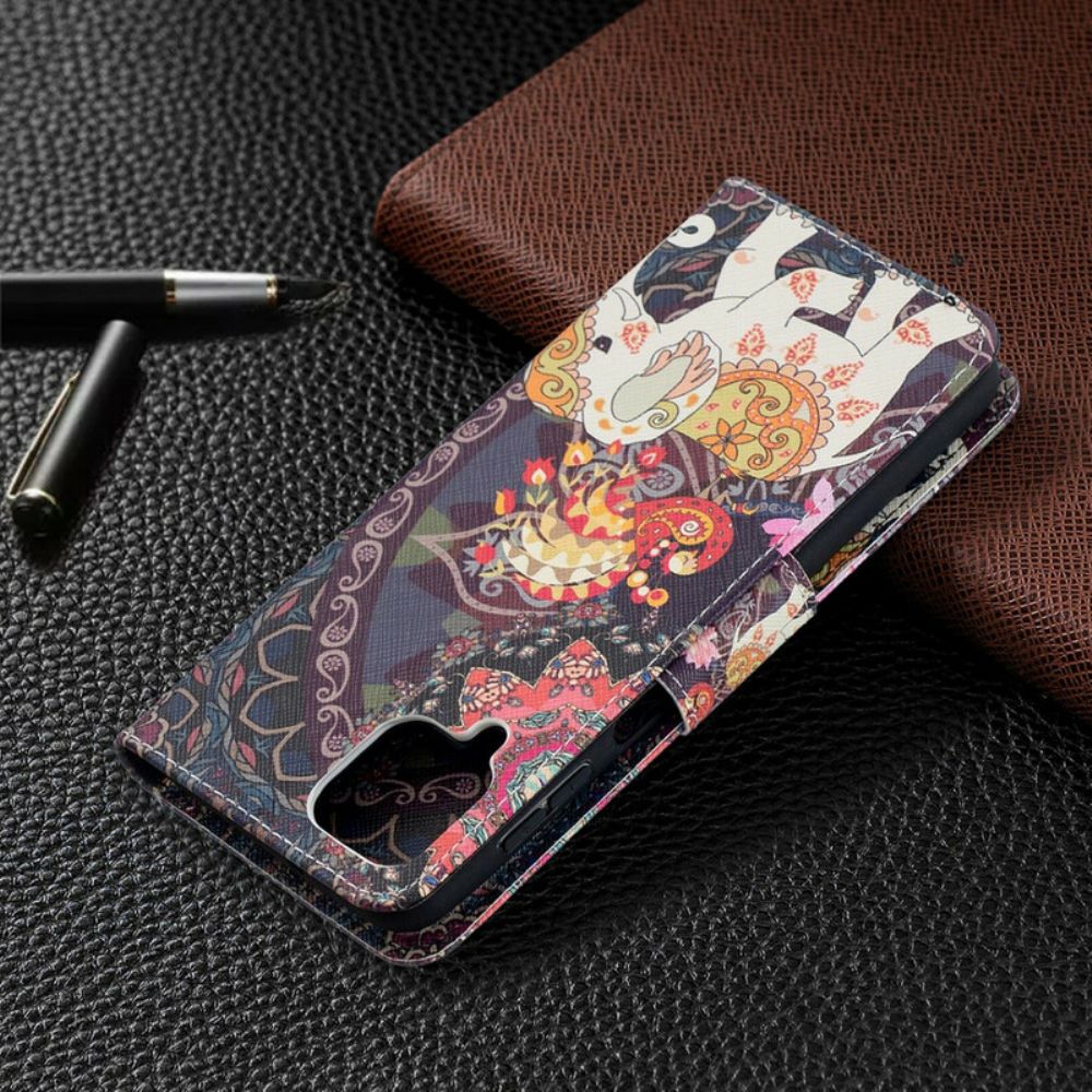 Folio-hoesje voor Samsung Galaxy A12 / M12 Indische Olifant