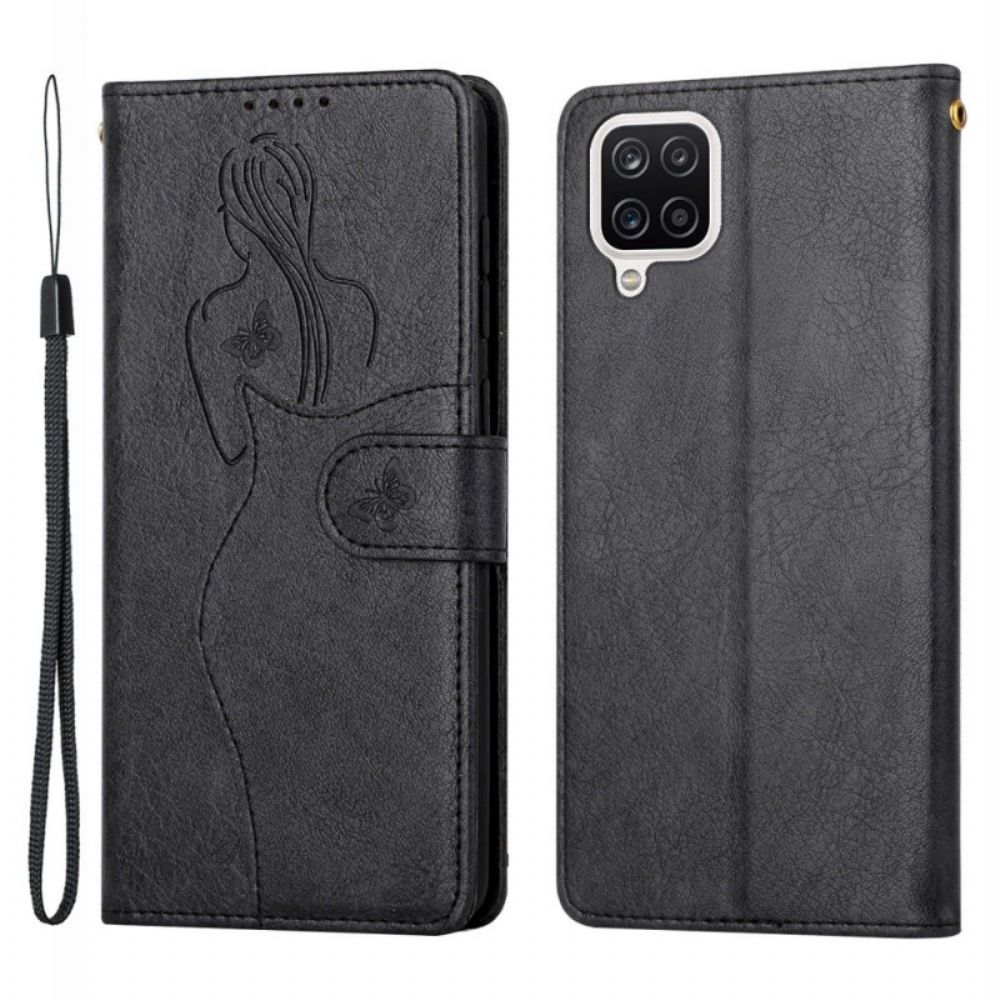 Folio-hoesje voor Samsung Galaxy A12 / M12 Kunstleer Silhouet