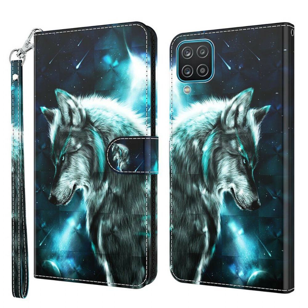 Folio-hoesje voor Samsung Galaxy A12 / M12 Majestueuze Wolf