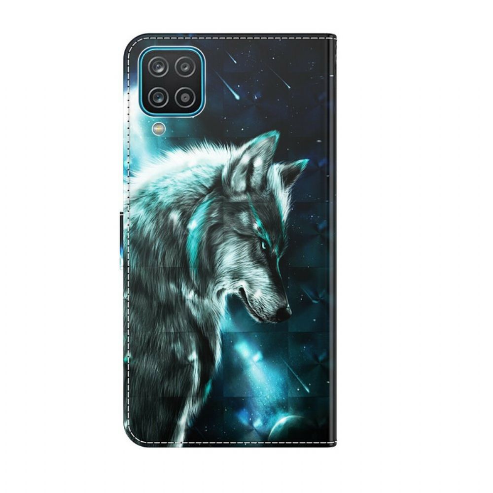 Folio-hoesje voor Samsung Galaxy A12 / M12 Majestueuze Wolf