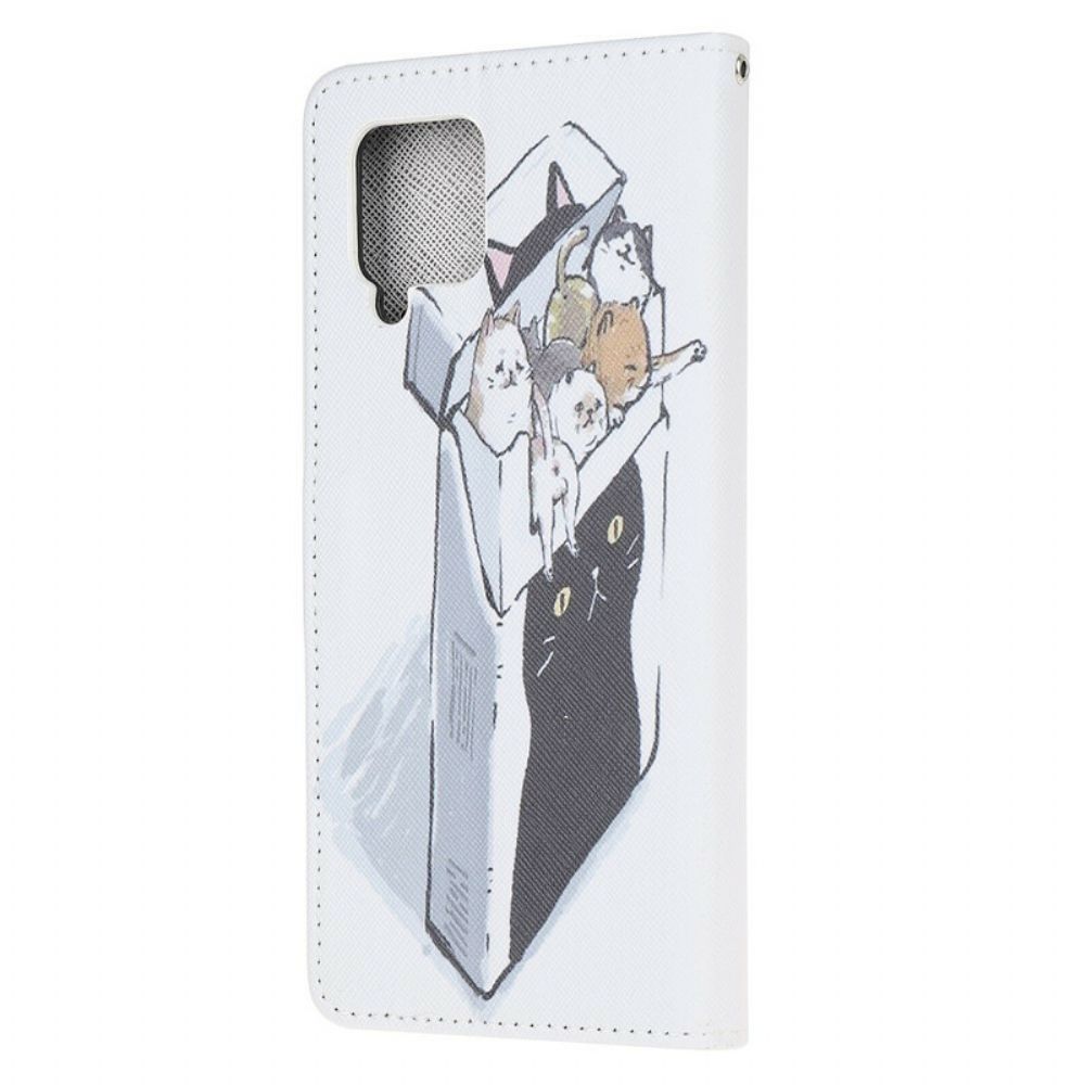 Folio-hoesje voor Samsung Galaxy A12 / M12 Met Ketting Thong Kat Levering