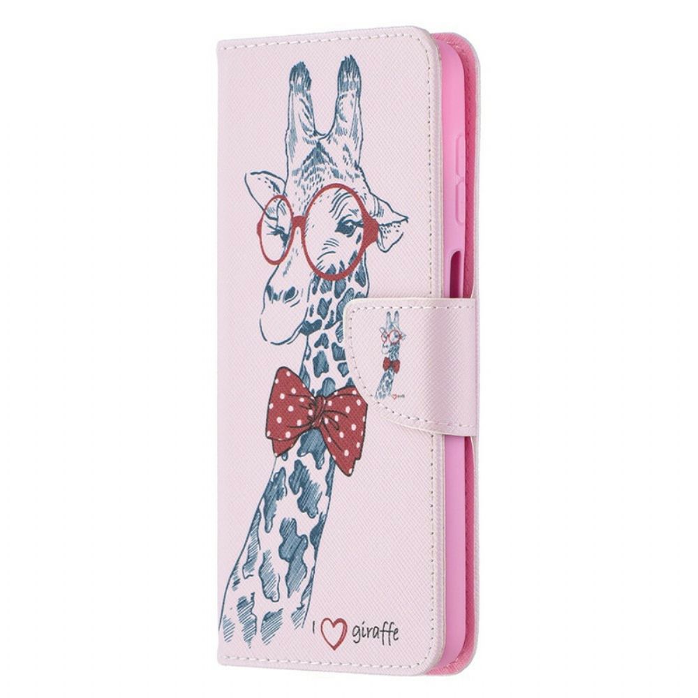 Folio-hoesje voor Samsung Galaxy A12 / M12 Nerdy Giraf