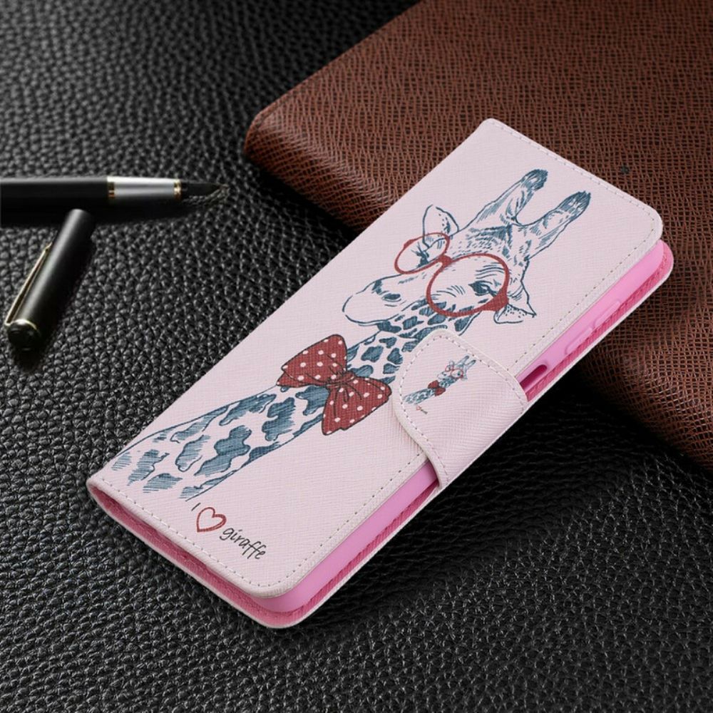 Folio-hoesje voor Samsung Galaxy A12 / M12 Nerdy Giraf