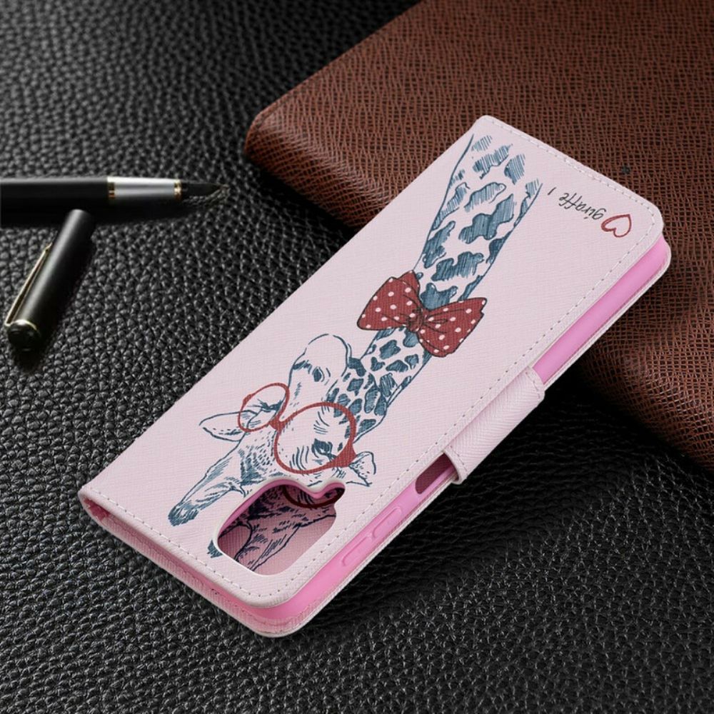 Folio-hoesje voor Samsung Galaxy A12 / M12 Nerdy Giraf