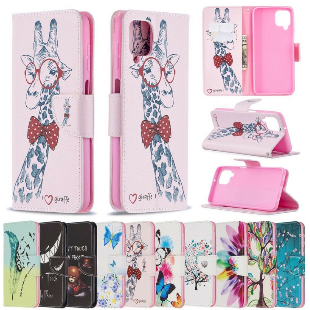 Folio-hoesje voor Samsung Galaxy A12 / M12 Nerdy Giraf