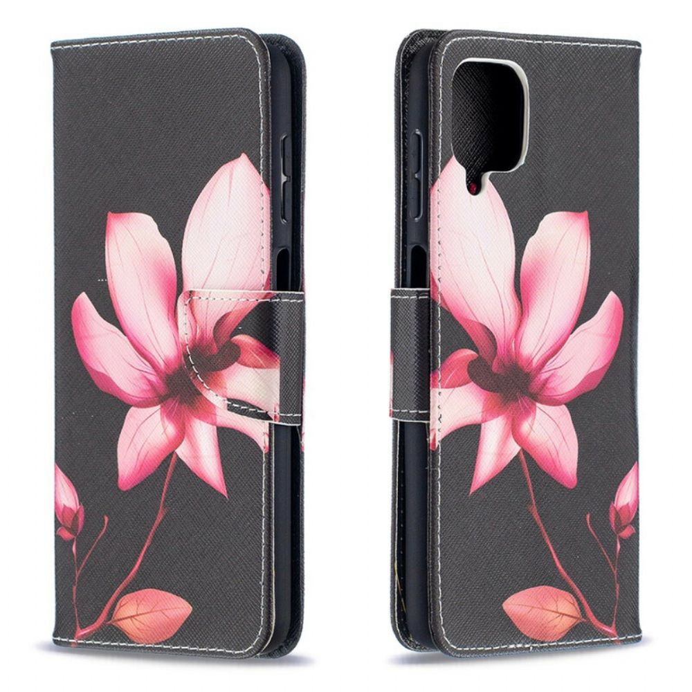 Folio-hoesje voor Samsung Galaxy A12 / M12 Roze Bloem