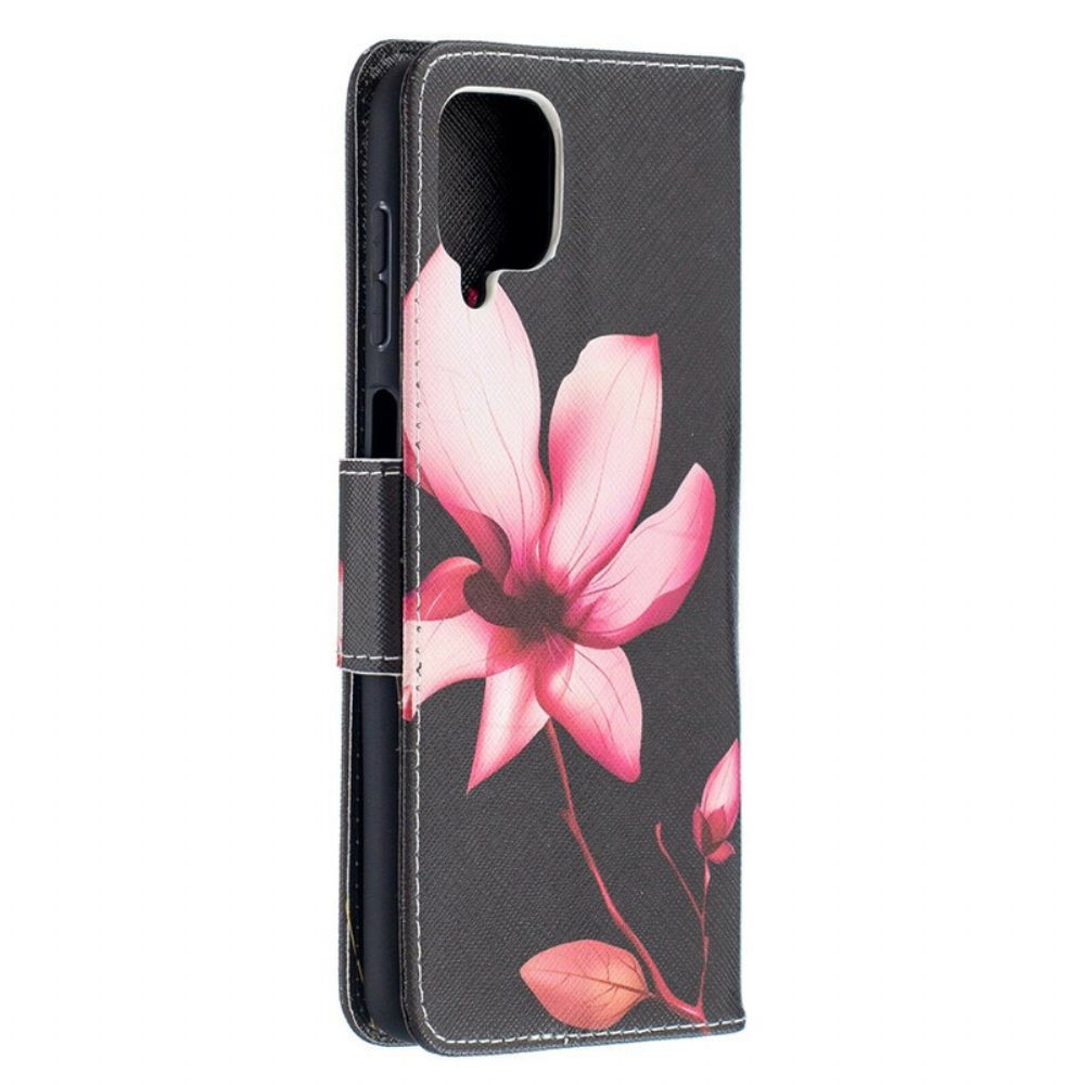 Folio-hoesje voor Samsung Galaxy A12 / M12 Roze Bloem