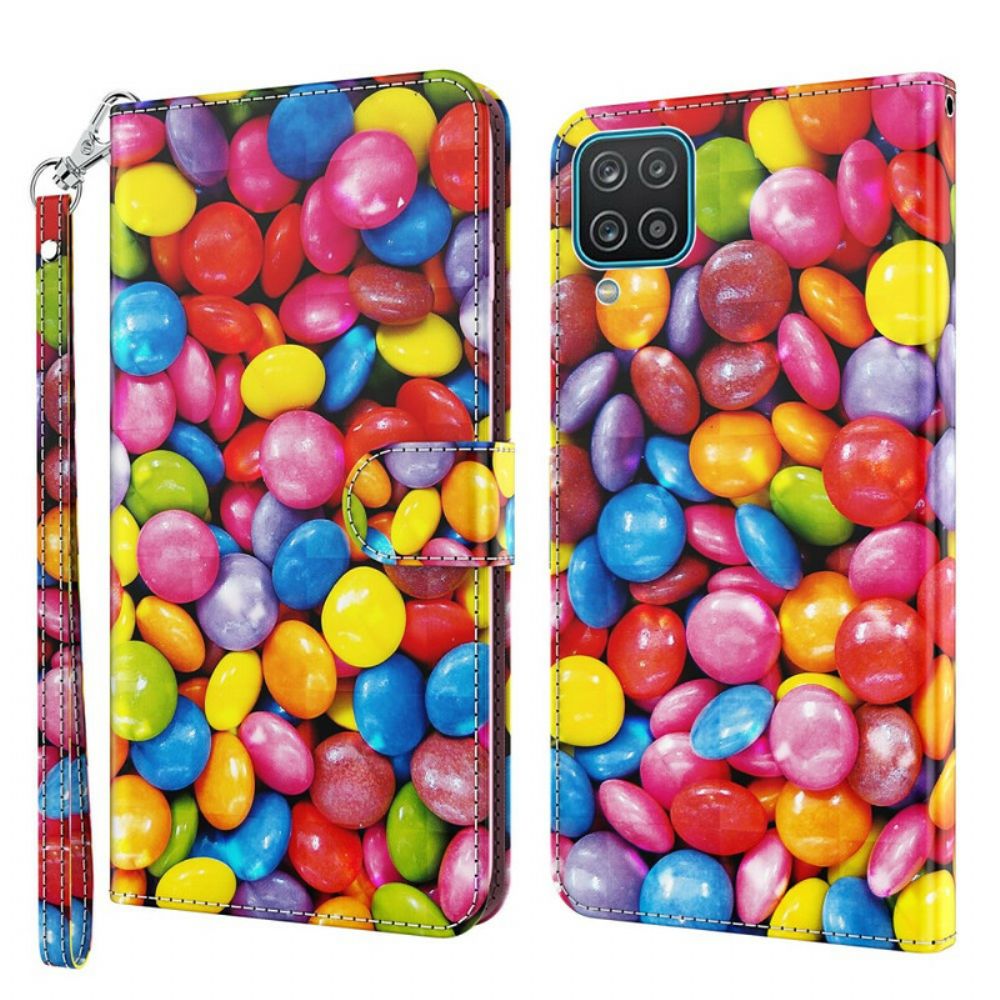 Folio-hoesje voor Samsung Galaxy A12 / M12 Snoep Met Koord