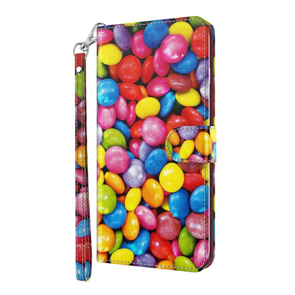 Folio-hoesje voor Samsung Galaxy A12 / M12 Snoep Met Koord