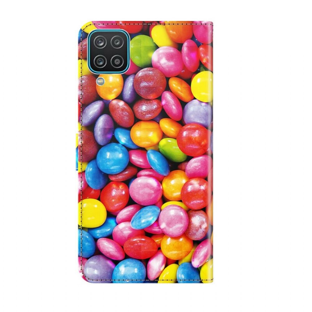 Folio-hoesje voor Samsung Galaxy A12 / M12 Snoep Met Koord