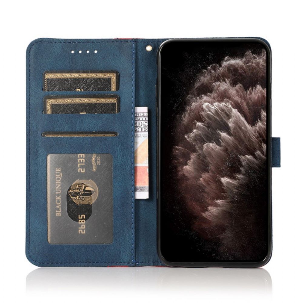 Folio-hoesje voor Samsung Galaxy A12 / M12 Tweekleurige Kunstleer Driehoek