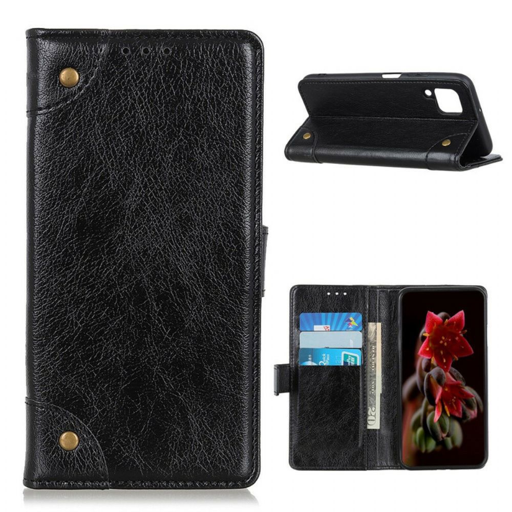 Folio-hoesje voor Samsung Galaxy A12 / M12 Vintage Nappaleereffect