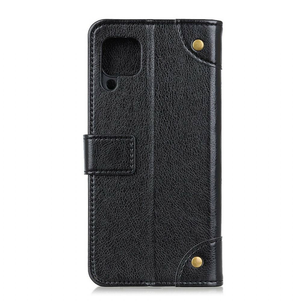 Folio-hoesje voor Samsung Galaxy A12 / M12 Vintage Nappaleereffect