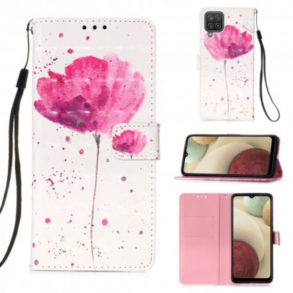 Hoesje Folio-hoesje voor Samsung Galaxy A12 / M12 Aquarel Halster