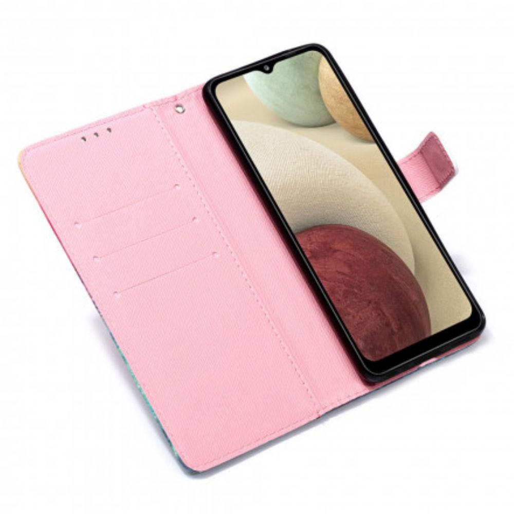 Hoesje Folio-hoesje voor Samsung Galaxy A12 / M12 Aquarel Halster