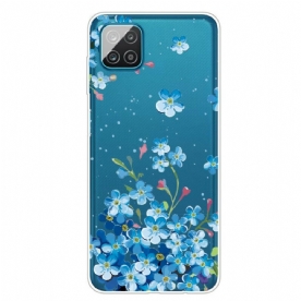 Hoesje voor Samsung Galaxy A12 / M12 Blauwe Bloemen