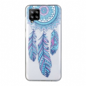 Hoesje voor Samsung Galaxy A12 / M12 Blauwe Veren Dromenvanger