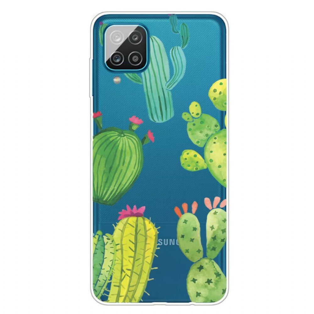 Hoesje voor Samsung Galaxy A12 / M12 Cactus Aquarel