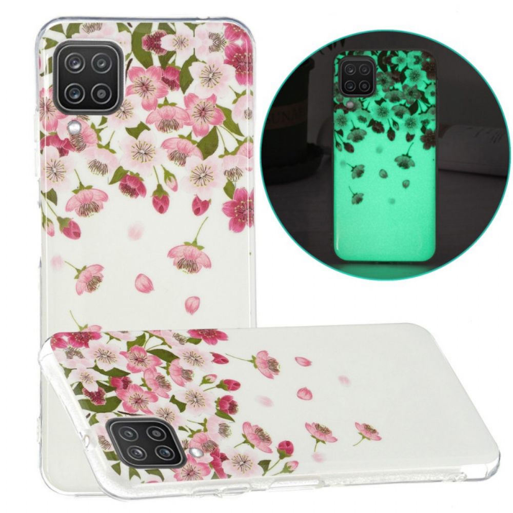 Hoesje voor Samsung Galaxy A12 / M12 Fluorescerende Bloemen