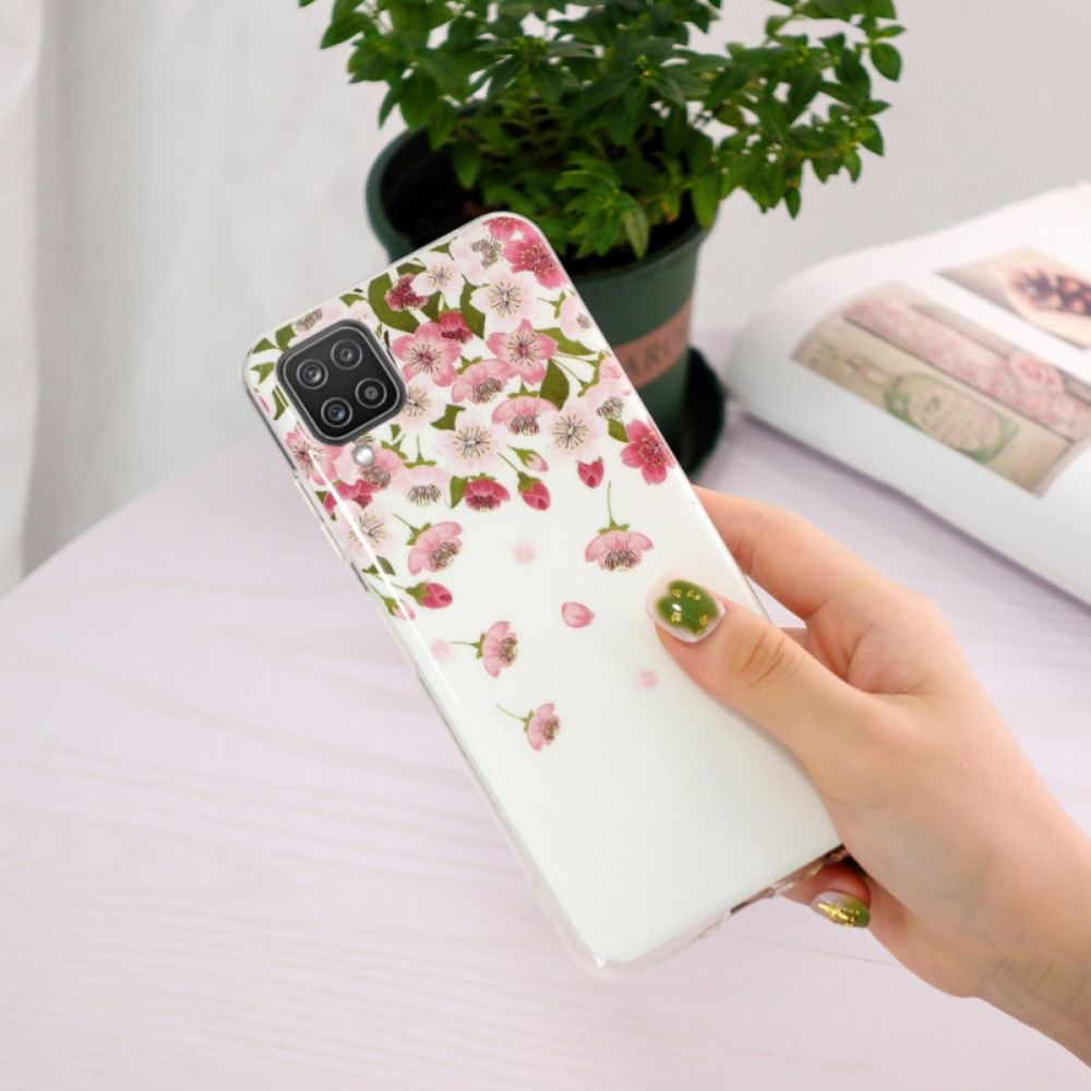 Hoesje voor Samsung Galaxy A12 / M12 Fluorescerende Bloemen