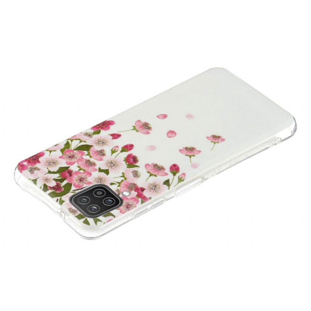 Hoesje voor Samsung Galaxy A12 / M12 Fluorescerende Bloemen