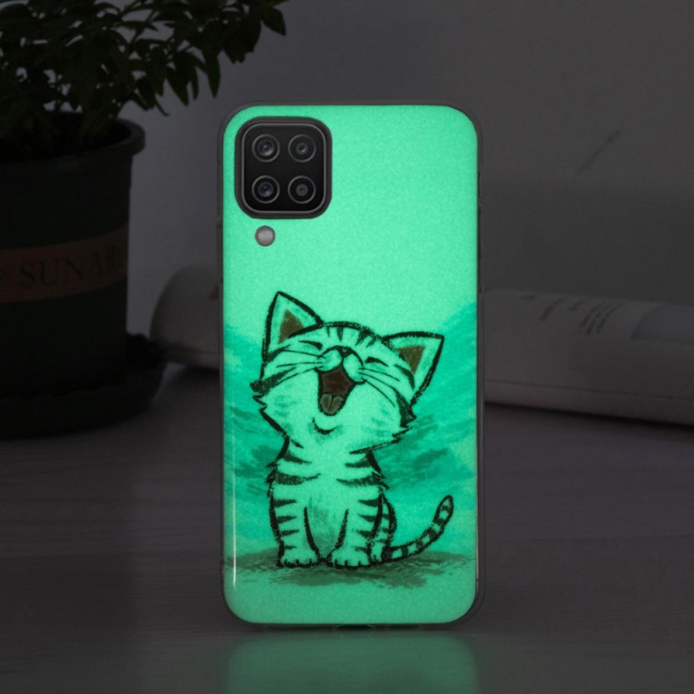 Hoesje voor Samsung Galaxy A12 / M12 Fluorescerende Kat