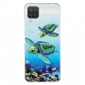 Hoesje voor Samsung Galaxy A12 / M12 Fluorescerende Schildpadden