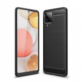 Hoesje voor Samsung Galaxy A12 / M12 Geborstelde Koolstofvezel