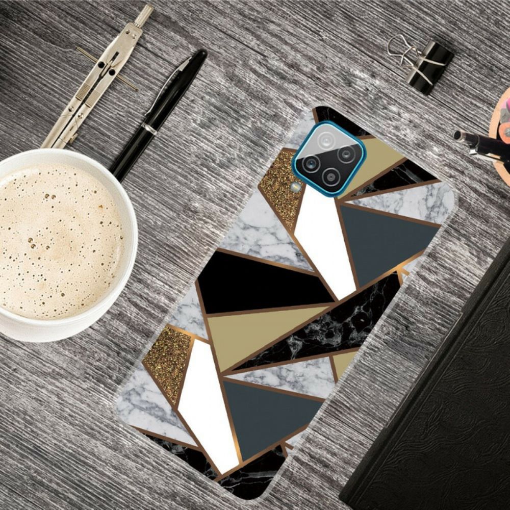 Hoesje voor Samsung Galaxy A12 / M12 Geometrisch Marmer