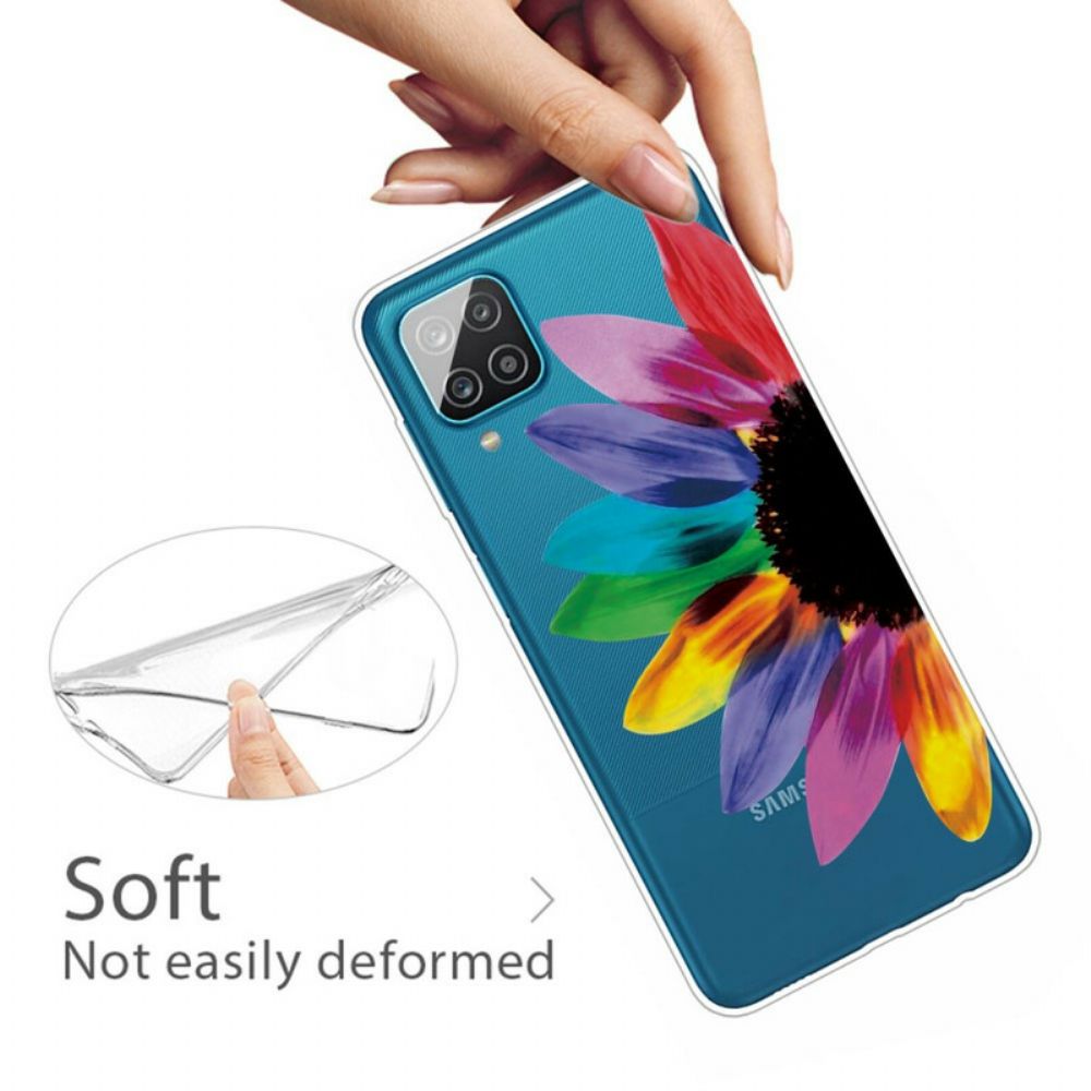 Hoesje voor Samsung Galaxy A12 / M12 Kleurrijke Bloem