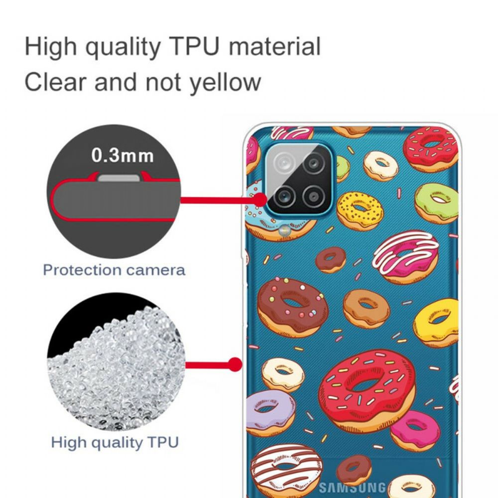 Hoesje voor Samsung Galaxy A12 / M12 Liefde Donuts