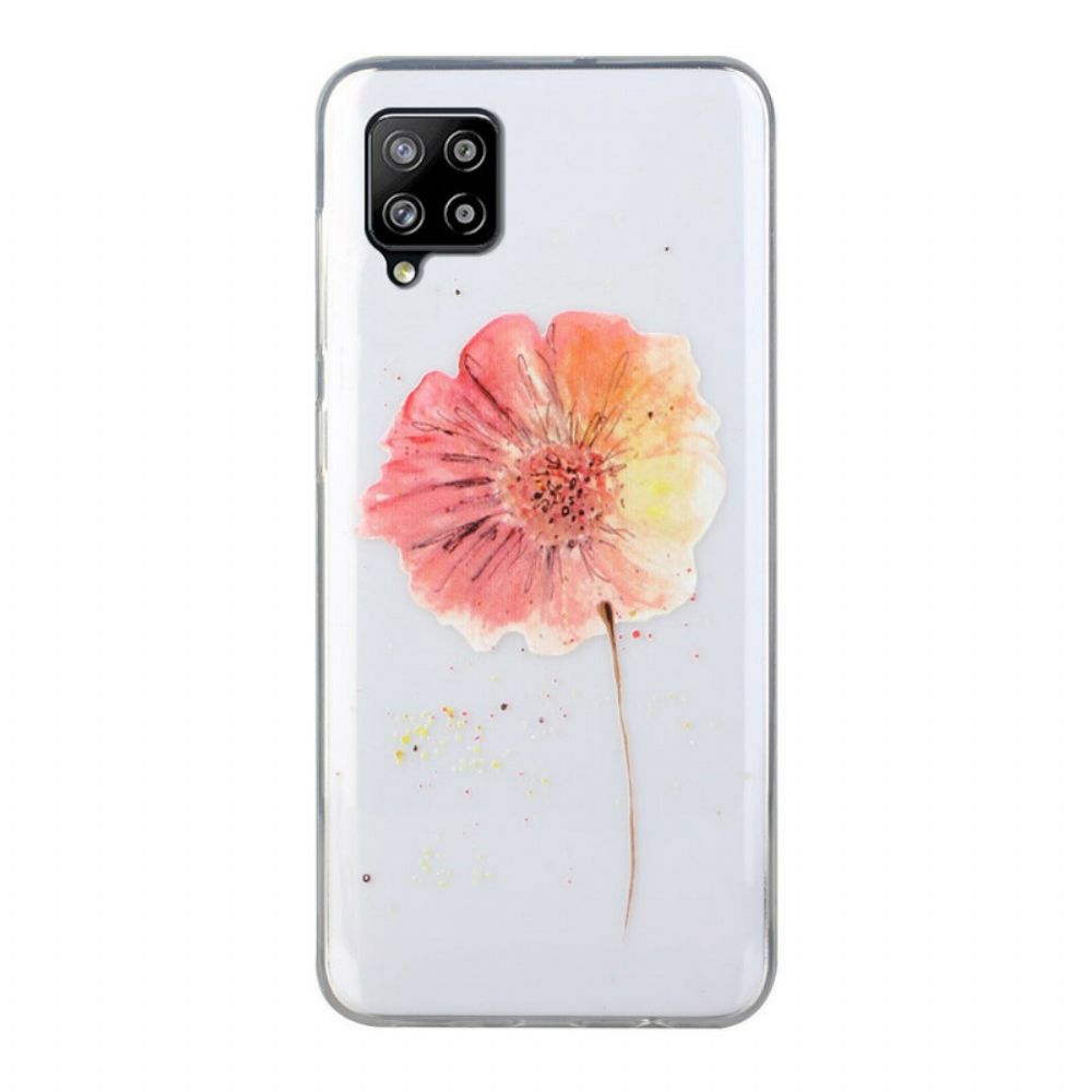 Hoesje voor Samsung Galaxy A12 / M12 Naadloos Aquarel Bloemenpatroon