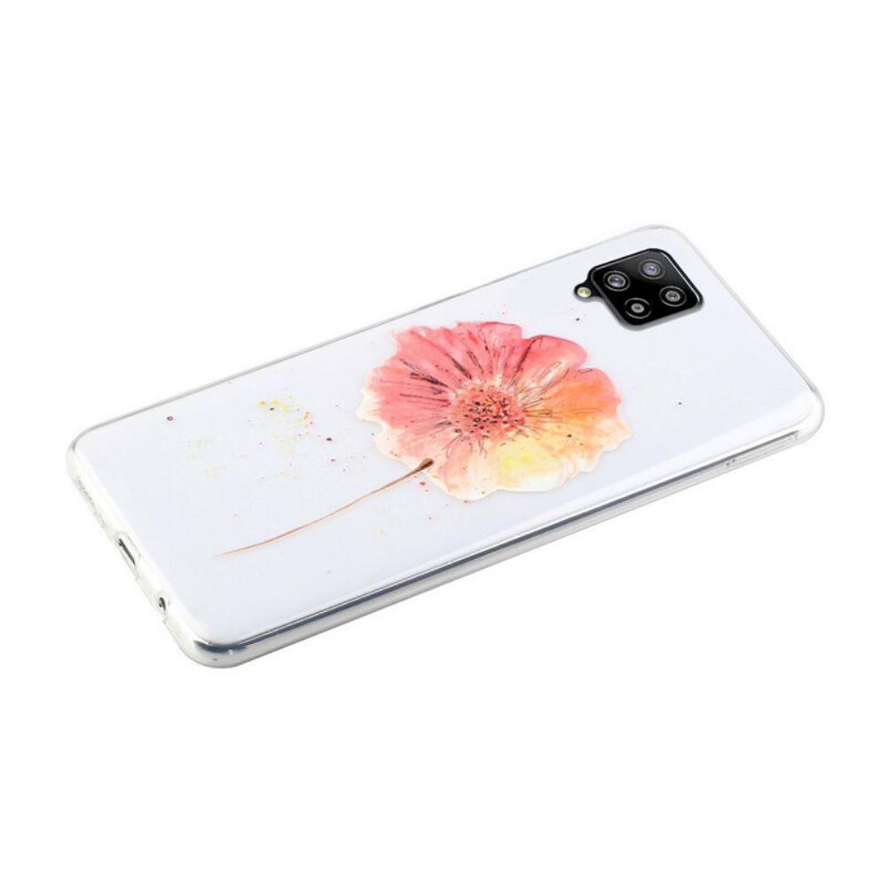 Hoesje voor Samsung Galaxy A12 / M12 Naadloos Aquarel Bloemenpatroon