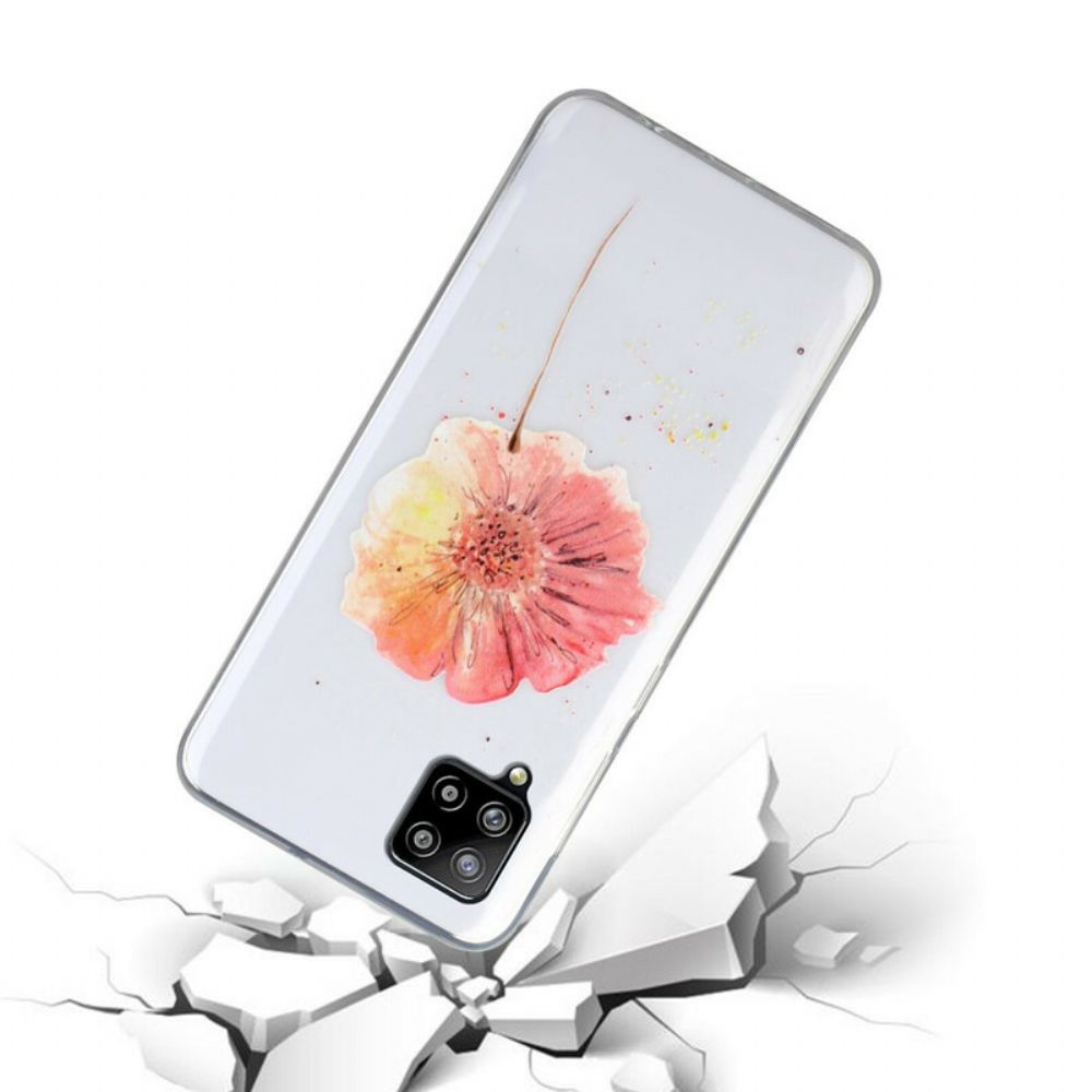 Hoesje voor Samsung Galaxy A12 / M12 Naadloos Aquarel Bloemenpatroon