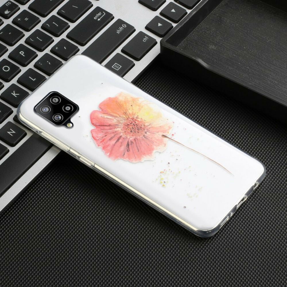 Hoesje voor Samsung Galaxy A12 / M12 Naadloos Aquarel Bloemenpatroon