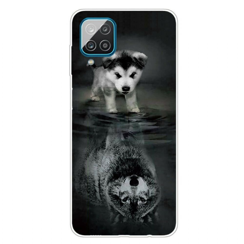 Hoesje voor Samsung Galaxy A12 / M12 Puppy Dream